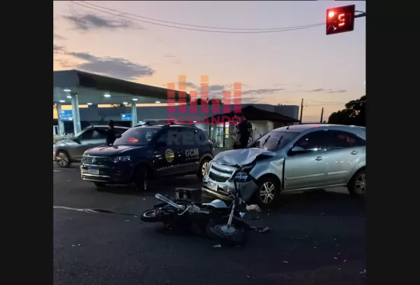 Motociclista é socorrido após colisão em Ourinhos