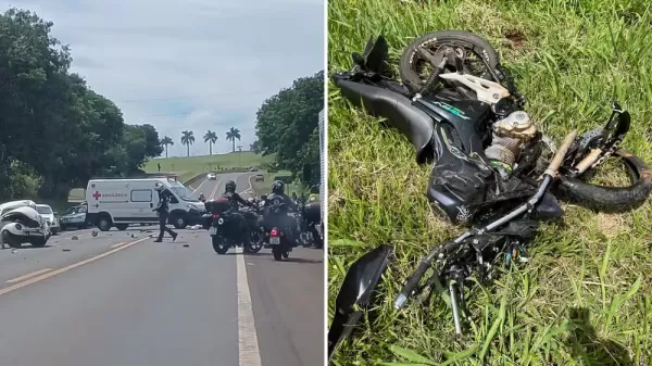 Acidente entre dois carros e uma moto deixa mortos na SP-225