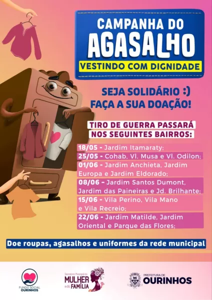 Fundo Social e Secretaria da Mulher de Ourinhos lançam Campanha do Agasalho/Vestindo com Dignidade 2024