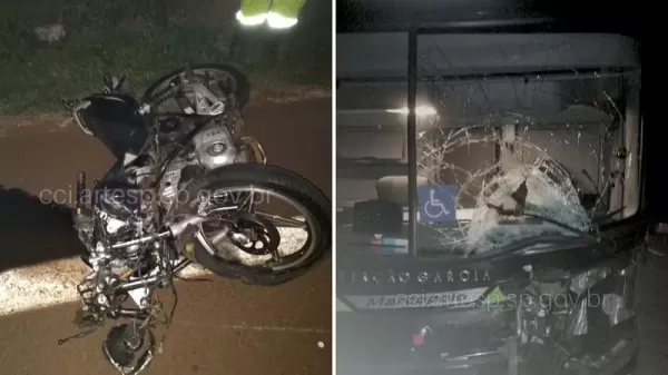 Motociclista morre ao bater de frente com ônibus na SP-327 em Santa Cruz do Rio Pardo