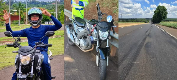 Jovem sofre acidente de moto na Rodovia Raposo Tavares e escapa por pouco de atropelamento por caminhão