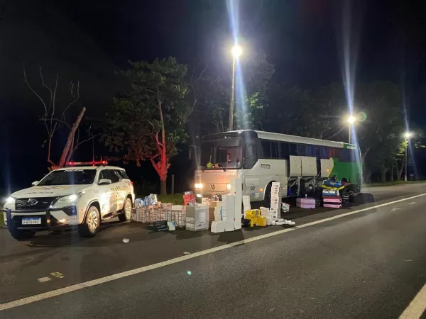 Tático Ostensivo Rodoviário apreende contrabando em ônibus em Ourinhos