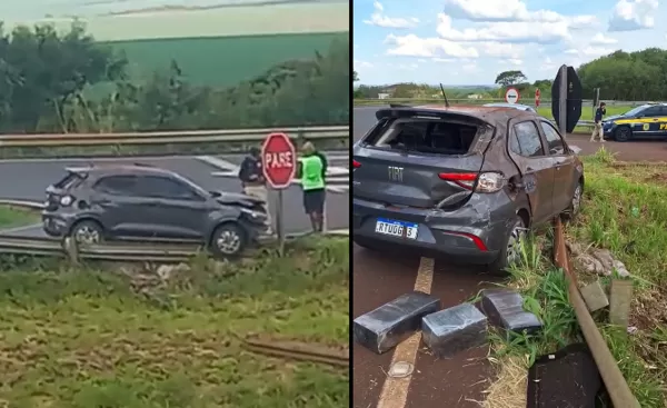 Carro com drogas capota em perseguição policial em Ourinhos; um homem é preso 