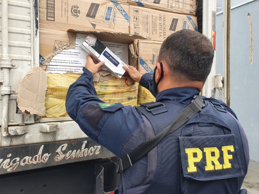 Prf Apreende Carga De 350 000 Mil Maços De Cigarros Paraguaios Na Br