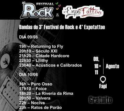 Ratos de Porão e mais 15 bandas se apresentam no 3º Festival de Rock de Ourinhos 