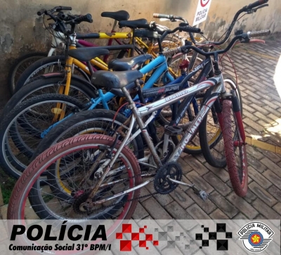 Polícia Militar recupera bicicletas furtadas em Ourinhos 