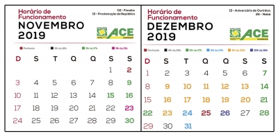 ACE Ourinhos divulga horários especiais do comércio para final de ano