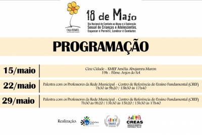 Prefeitura promove eventos pelo Dia Nacional de Combate à Exploração de Crianças e Adolescentes